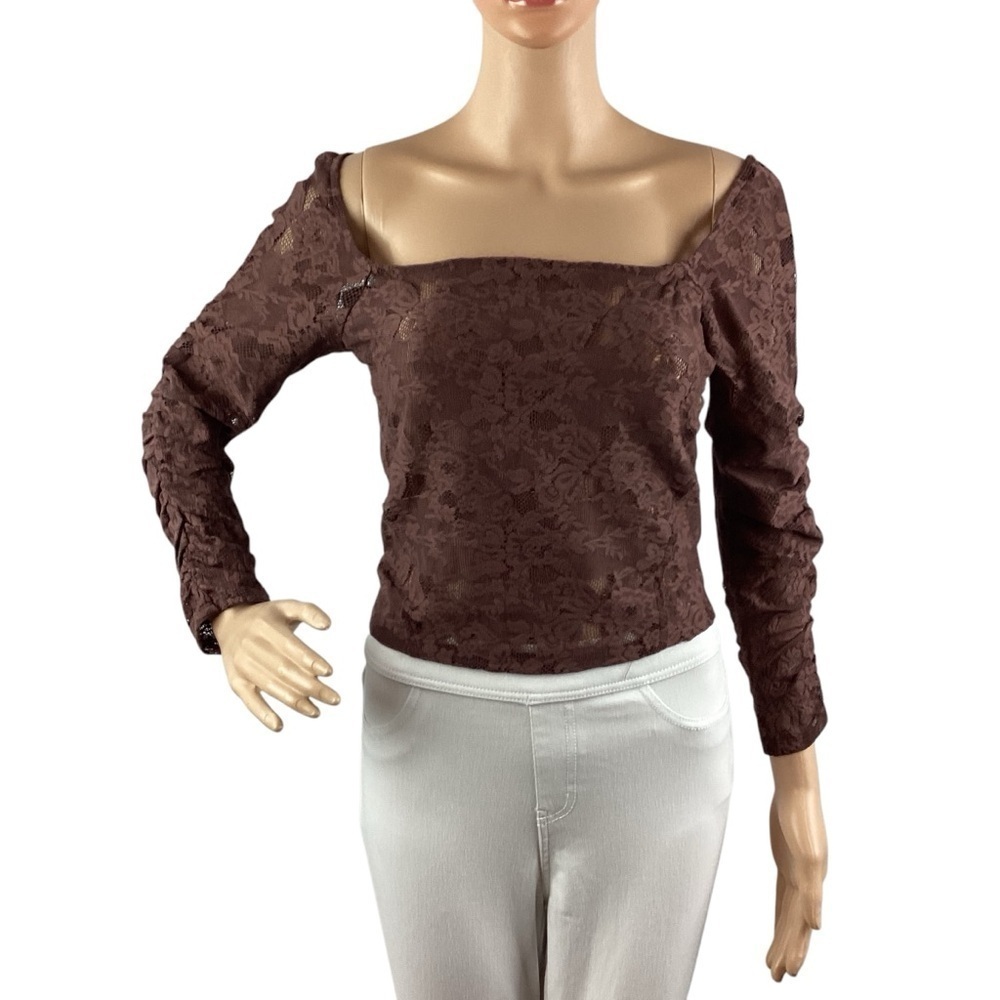 Intimately Free People In Rotation Lace Layering Top Size S Brown